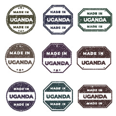 Obraz premium Set of Made In UGANDA Labels Ready to use for Product Emblem