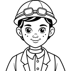 engineer boy kid wearing career job costume