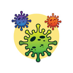 Vector cartoon illustration of virus