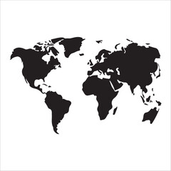 Earth map in modern style world map. Vector line illustration