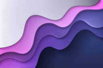 Layered papercut background with a smooth transition from deep purple to vibrant pink, resembling gentle twilight waves