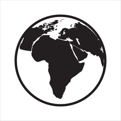 Earth map in modern style world map. Vector line illustration