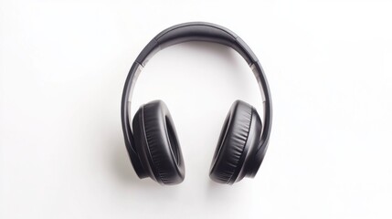 Fototapeta premium A pair of noise-canceling headphones with a sleek design, isolated on a white background