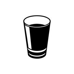 Shot of water in glass silhouette vector illustration design