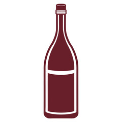Minimalist wine silhouette vector illustration design
