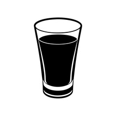 Shot of water in glass silhouette vector illustration design
