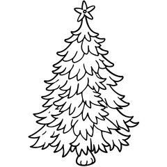 Obraz premium Christmas tinsel coloring page bold line art