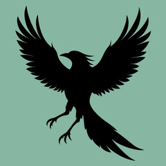 Fying bird silhouette vector illustration design