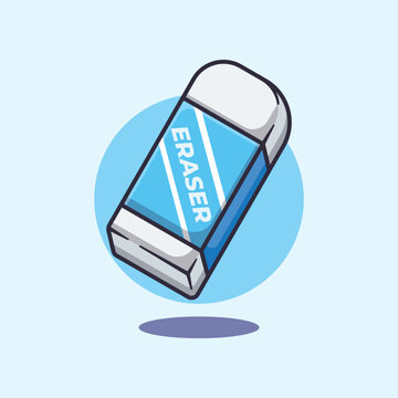 Vector cartoon illustration of eraser