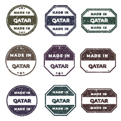 Set of Made In QATAR Labels Ready to use for Product Emblem