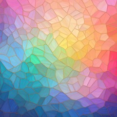 Colorful Mosaic Abstract Background
Vibrant Geometric Pattern with Golden Lines. Rainbow-Hued Mosaic Texture. Modern Abstract Art: Colorful Mosaic Design