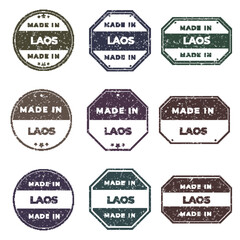Obraz premium Set of Made In LAOS Labels Ready to use for Product Emblem