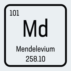 Mendelevium icon, Md chemical element