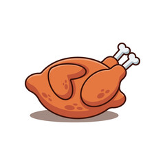 Vector cartoon illustration of grilled chicken © Artprodite