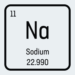 Sodium icon. Na chemical element