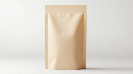 A white bag with a brown pattern on it