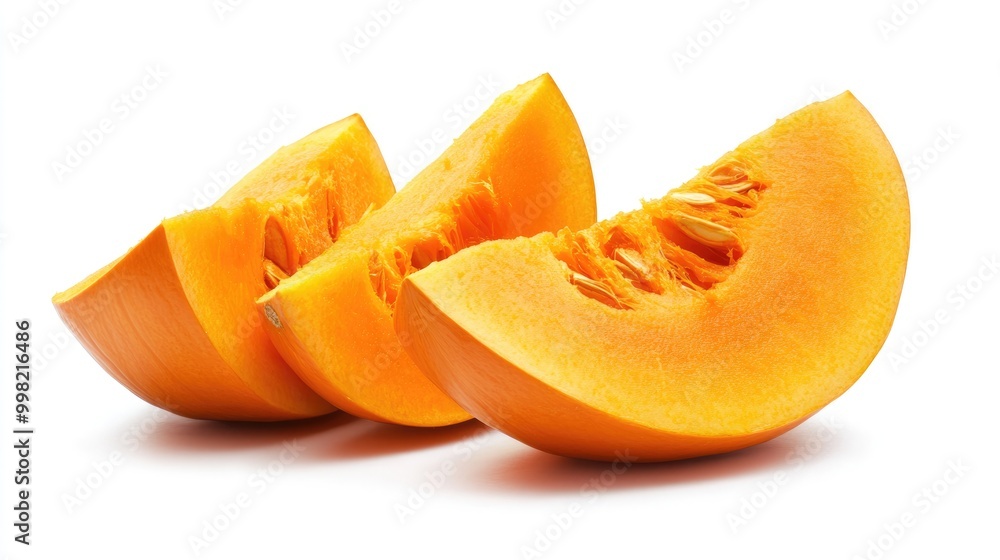 Canvas Prints Sliced pumpkin on white background with clipping path