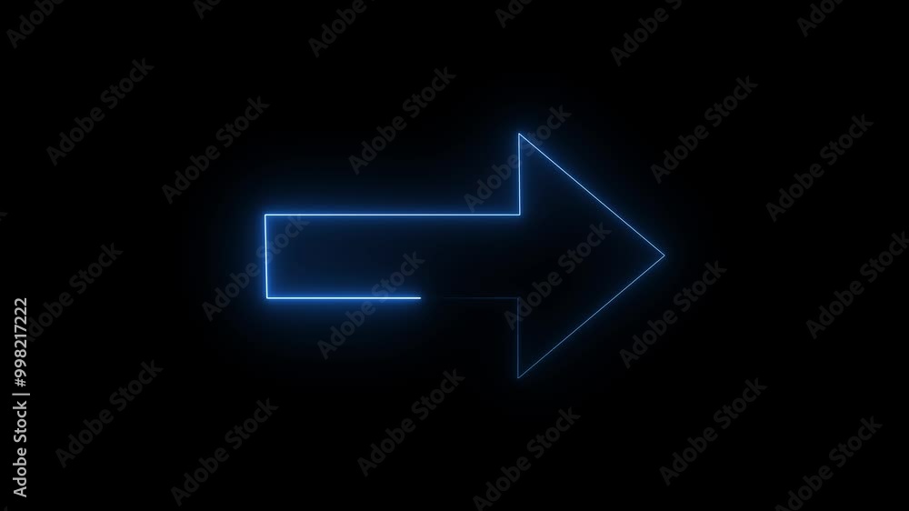 Aufkleber animation of glowing neon directional arrow loading animation ,