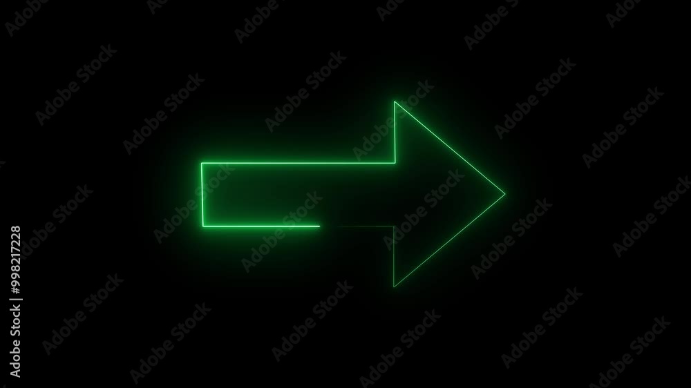 Aufkleber animation of glowing neon directional arrow loading animation ,