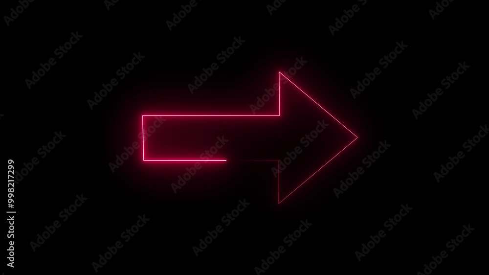 Aufkleber animation of glowing neon directional arrow loading animation ,