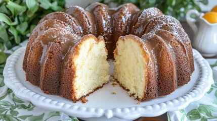 Deliciously moist and fluffy lemon pound cake with a tangy glaze.
