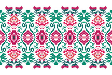 Paisley ethnic patterns design.Oriental ethnic seamless pattern traditional background Design for carpet,wallpaper,clothing,wrapping,batik, fabric,Vector illustration embroidery style.