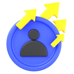 Innovation and Business 3D icon concept. 3d illustration of Leadership Vision