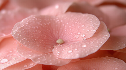 Macro Shot of Pink Flower Petals with Water Droplets
