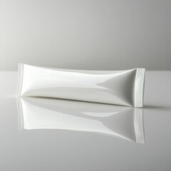 Empty tube of a tooth-paste on a white surface.