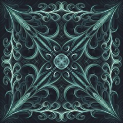 Blue abstract background with flowers