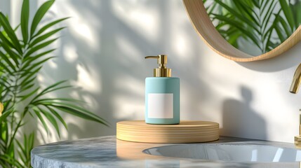 Modern hand soap dispenser mockup. You get to make it your own by tweaking the label design.