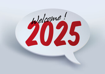 Carte de vœux 2025 ludique pour présenter ses meilleurs vœux sous la forme d’un message humoristique avec une bulle de bande dessinée.