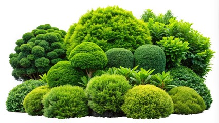 Lush Green Bushes PNG for Graphic Design and Nature Themed Projects in Transparent Background