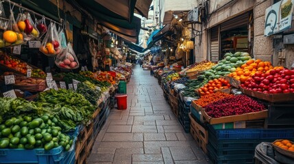 Fototapeta premium Vibrant Colors of a Bustling Market