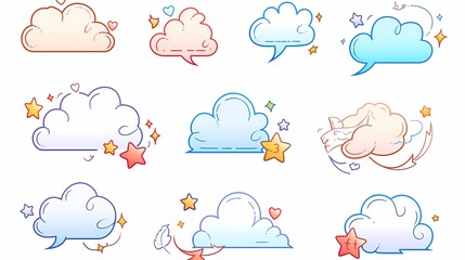 Vector speech bubbles in various styles, perfect for comic strips.