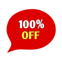 Discount Sale Banner Promotion Template Design. 100% off
