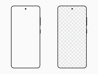 Set of Blank Modern Smartphones Isolated on White Background