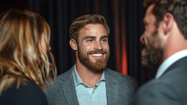 A vibrant networking event where real estate professionals engage in meaningful conversations