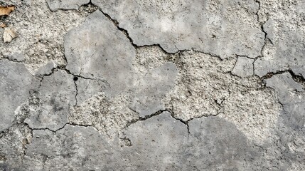 Reinforced concrete, rough surface with visible aggregate and cracks