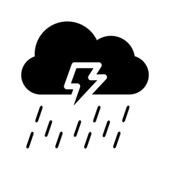 black lightning and rain cloud