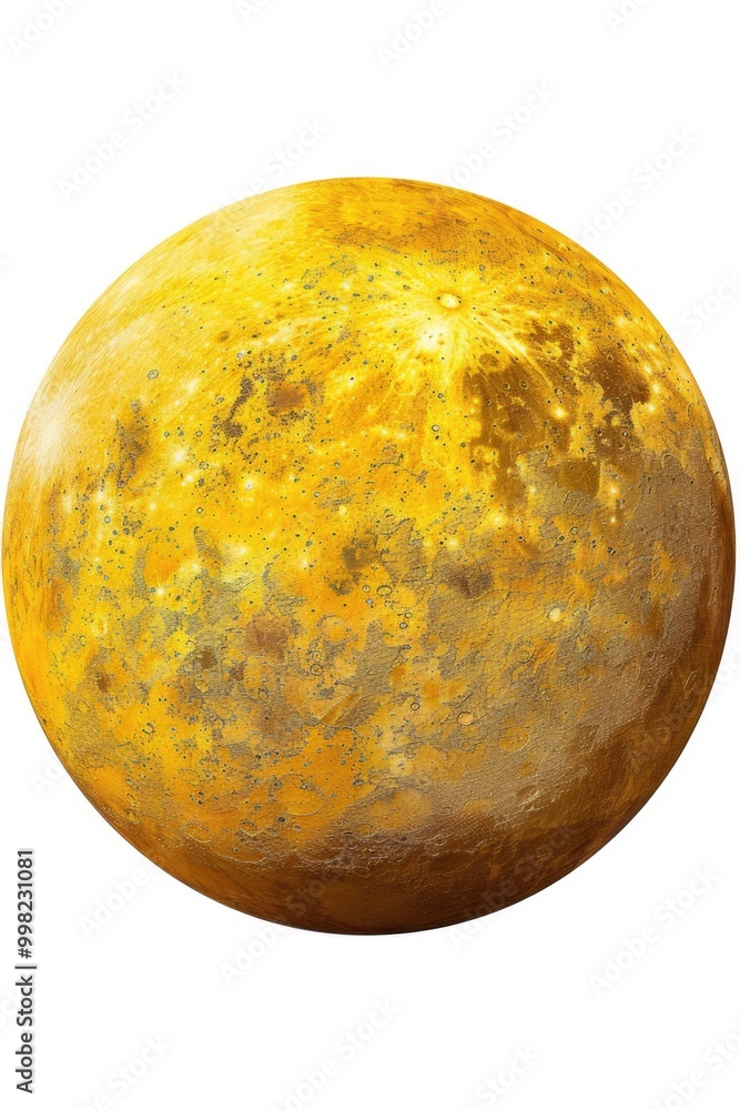 Poster a yellow object on a white background in high detail