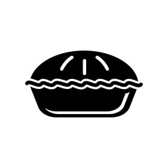 Apple pie logo vector simple emblem black and white