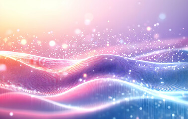 Obraz premium Beautiful Digital Waves on Pastel Background
