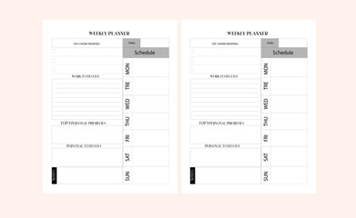 weekly planner kdp interior book