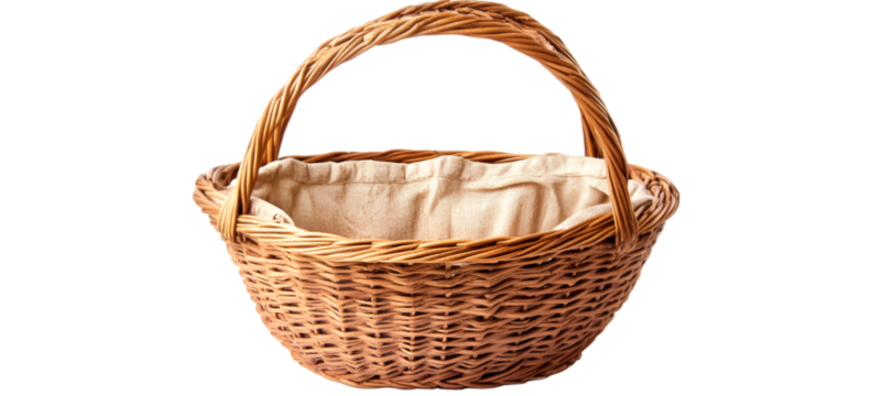 a basket with a cloth inside