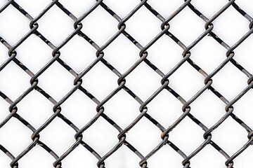 Fototapeta premium A close-up view of a chain link fence with a mesh pattern, often used for security or enclosures