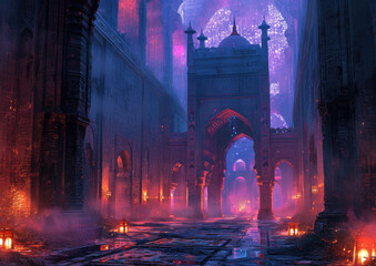 In the artwork, a majestic castle stands tall and proud as vibrant fireworks erupt in a dazzling display against the night sky behind it