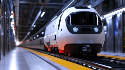 Naklejka premium High-Tech Railway Robot for Safe and Efficient Train Systems Operations