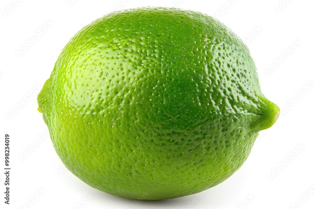 Poster a close-up of a lime on a white surface