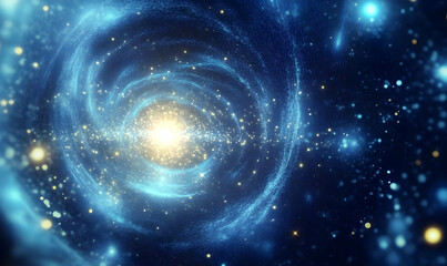 Fototapeta premium Ethereal Swirls of Light in Dark Blue Background